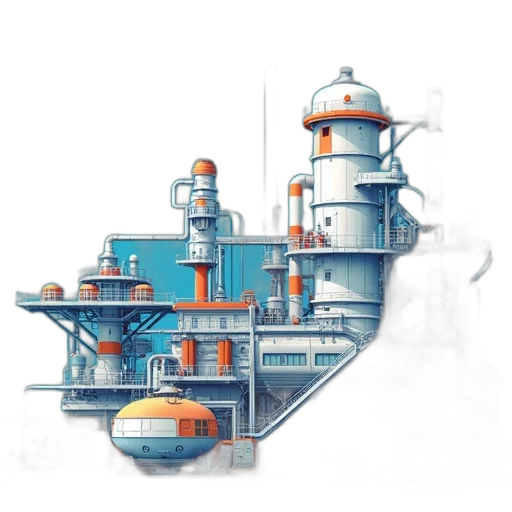 building, robot, concept art, pixel art, 3d render, fantasy art, blue, colorful transparent PNG cut-out