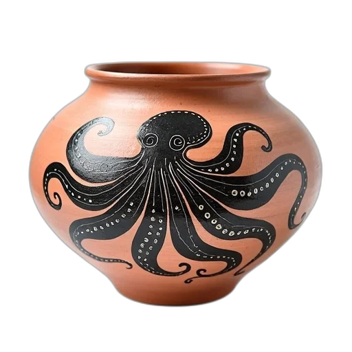 hair, 3d render, photorealistic, underwater, traditional, clay, pot, intricate transparent PNG cut-out