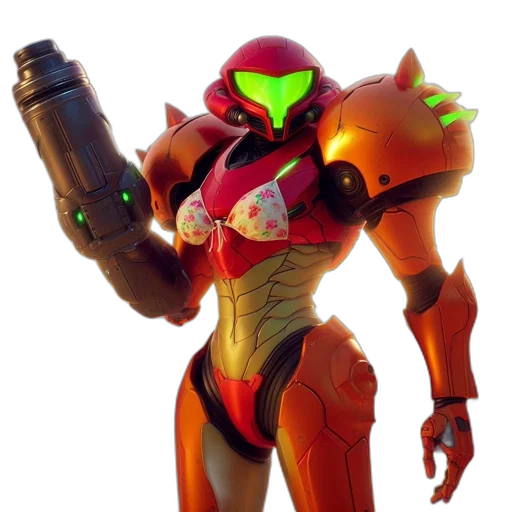 robot, weapon, staff, jacket, concept art, 3d render, pixel art, neon transparent PNG cut-out