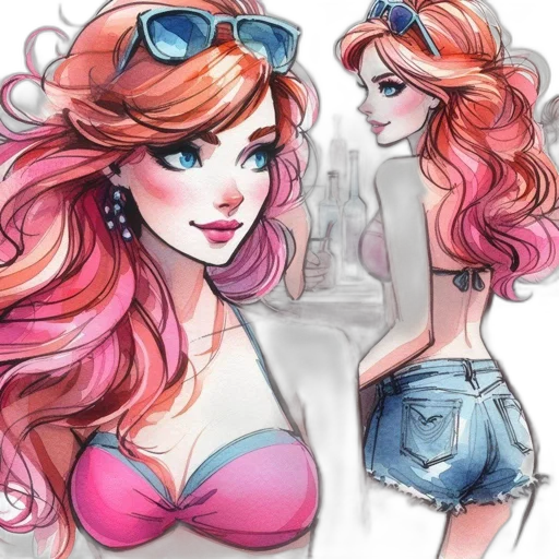 concept art, cartoon, fantasy art, comic book art, pastel, neon, colorful, red transparent PNG cut-out