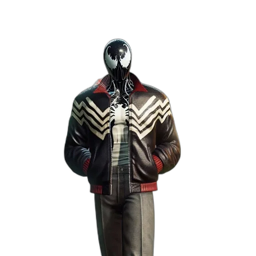 jacket, mask, robot, staff, 3d render, concept art, comic book art, dark transparent PNG cut-out