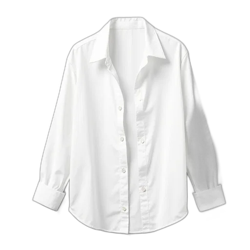 jacket, dress, white, long-sleeved, button-up, shirt, collar, button transparent PNG cut-out