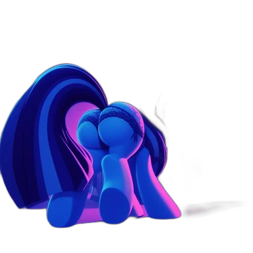 shoes, hair, mask, umbrella, 3d render, concept art, vaporwave, neon lights transparent PNG cut-out