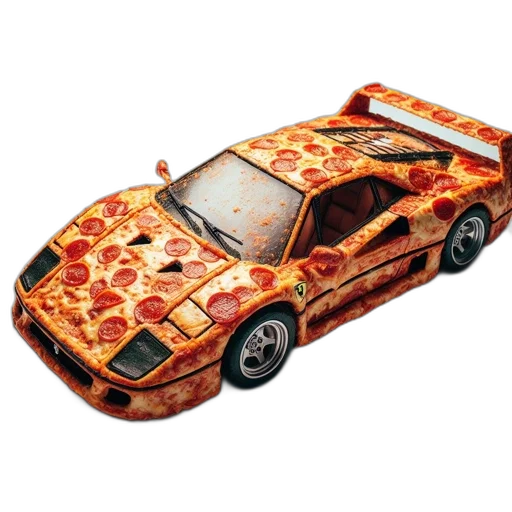 car, food, weapon, 3d render, photorealistic, concept art, crafted, pizza transparent PNG cut-out