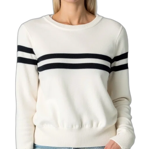 jacket, monochrome, white, sweater, has, striped, pattern, chest transparent PNG cut-out