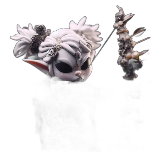 staff, crown, weapon, creature, concept art, fantasy art, 3d render, watercolor transparent PNG cut-out