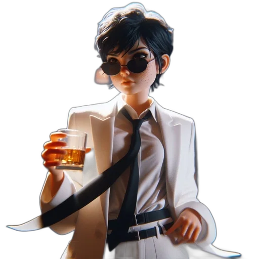 staff, jacket, concept art, pixel art, vaporwave, anime, animated, female transparent PNG cut-out