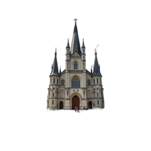 building, crown, staff, umbrella, 3d render, photorealistic, concept art, pixel art transparent PNG cut-out