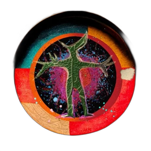 mask, jewelry, face, jacket, outer space, circular, artwork, abstract transparent PNG cut-out