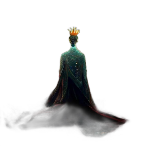 crown, dress, staff, dragon, concept art, fantasy art, watercolor, pixel art transparent PNG cut-out