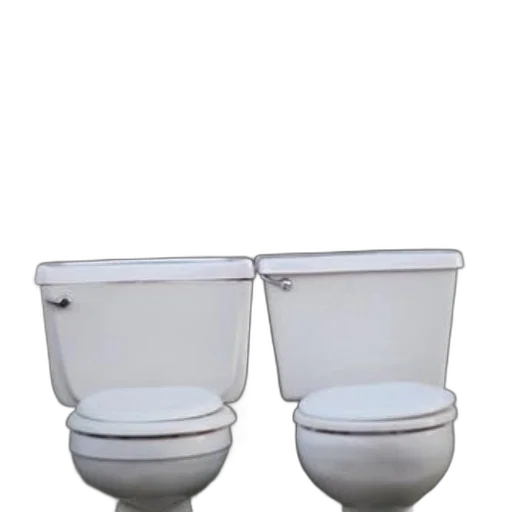 furniture, 3d render, two, white, toilets, sit, side, front transparent PNG cut-out
