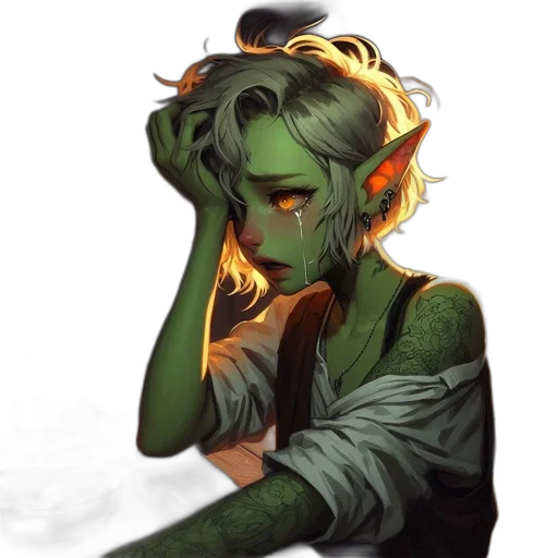 mask, face, creature, watercolor, fantasy art, concept art, pixel art, green transparent PNG cut-out