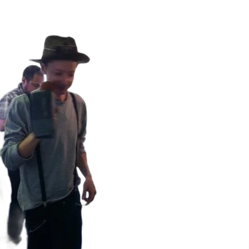 hat, jacket, creature, staff transparent PNG cut-out