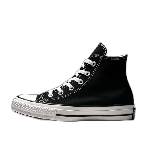 shoes, photorealistic, 3d render, monochrome, converse, black, all, star transparent PNG cut-out