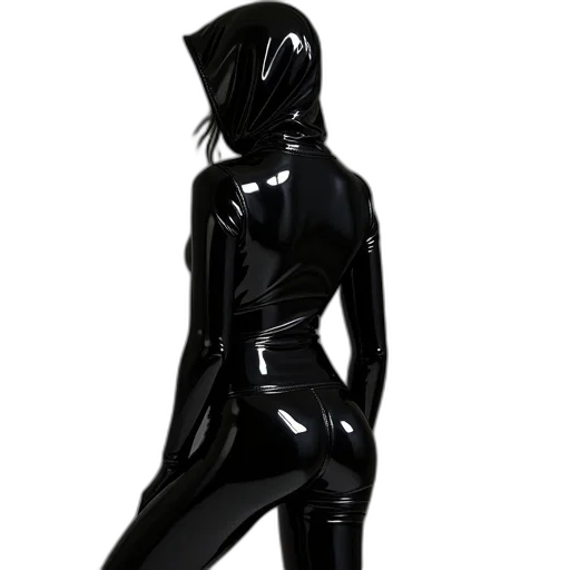 dress, mask, robot, jacket, 3d render, concept art, cyberpunk, photorealistic transparent PNG cut-out