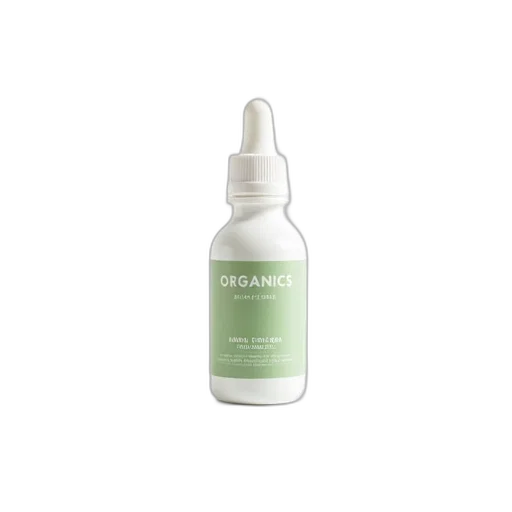 white, bottle, green, label, containing, word, organics, stands transparent PNG cut-out