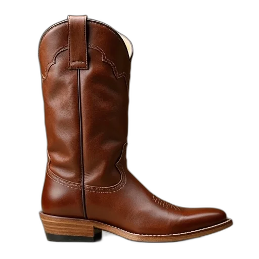 shoes, brown, leather, cowboy transparent PNG cut-out