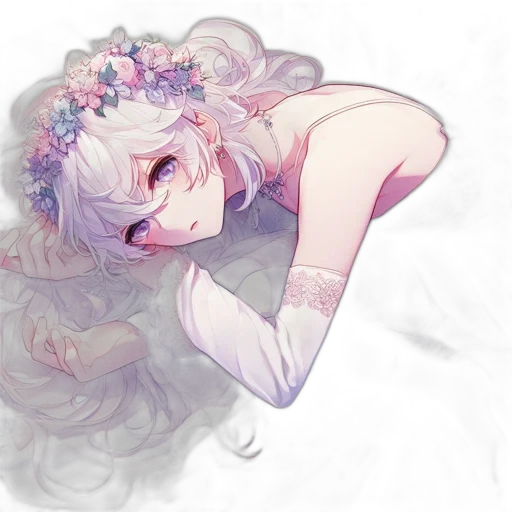 dress, crown, flower, dragon, watercolor, anime, pixel art, fantasy art transparent PNG cut-out