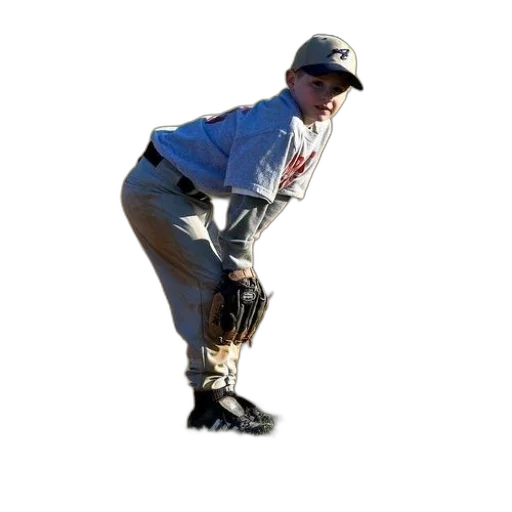 staff, young, baseball, player, wearing, glove, cap, ready transparent PNG cut-out