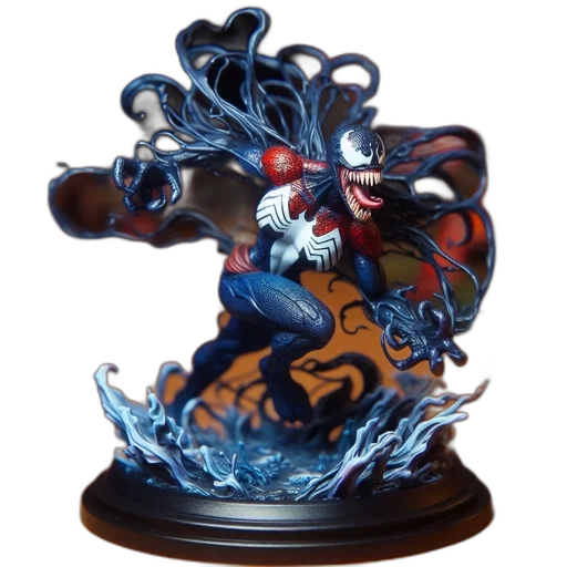 dragon, concept art, detailed, figure, venom-carnage, hybrid, stands, against transparent PNG cut-out