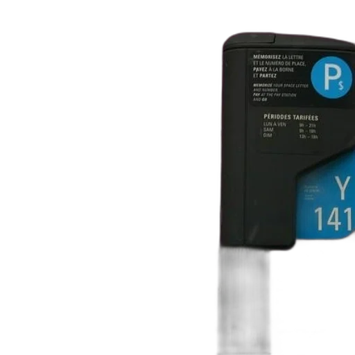 parking, meter, blue, label transparent PNG cut-out