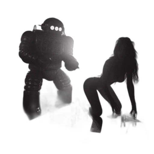 robot, creature, concept art, 3d render, outer space, dimly, lit, room transparent PNG cut-out