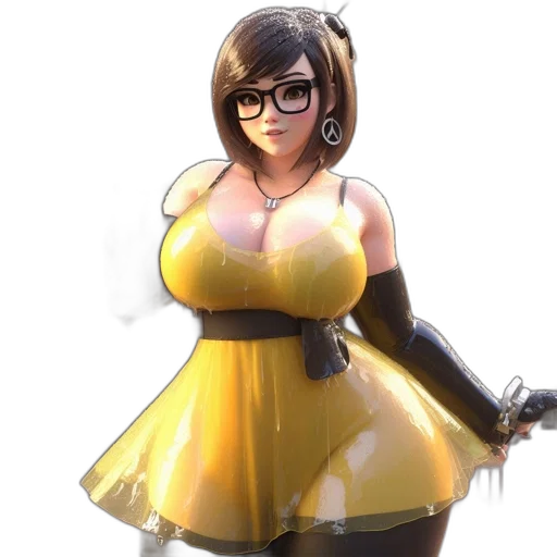 dress, staff, robot, concept art, 3d render, fantasy art, photorealistic, golden transparent PNG cut-out