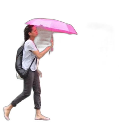 umbrella, jacket, staff, 3d render transparent PNG cut-out