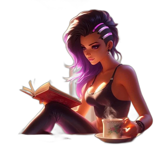 fantasy art, comic book art, concept art, pixel art, neon lights, fire, dark, illustrated transparent PNG cut-out