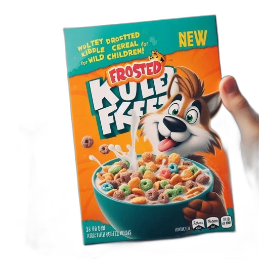 food, animal, creature, weapon, 3d render, brightly, colored, cereal transparent PNG cut-out