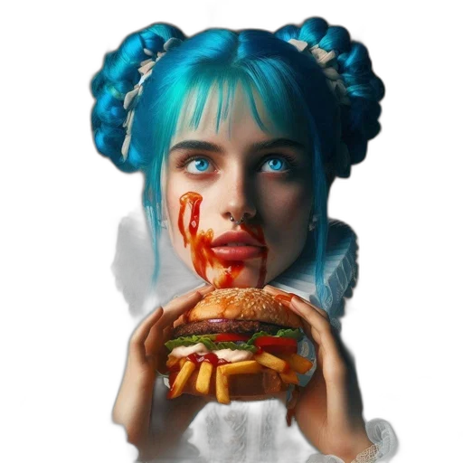 food, face, creature, dress, concept art, photorealistic, pixel art, fantasy art transparent PNG cut-out