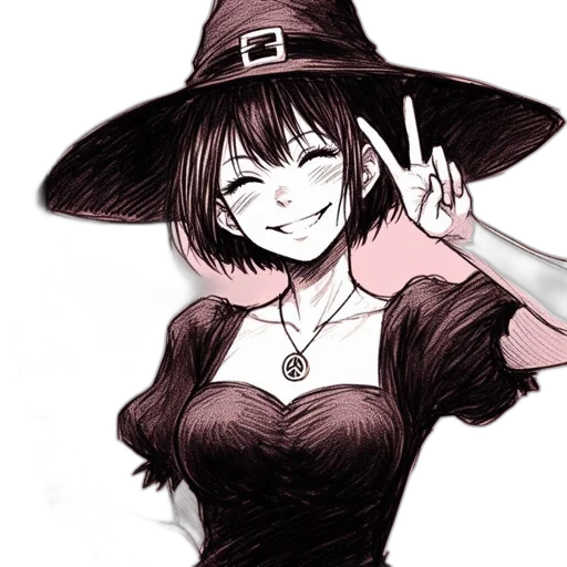 hat, dress, staff, creature, anime, cartoon, fantasy art, concept art transparent PNG cut-out