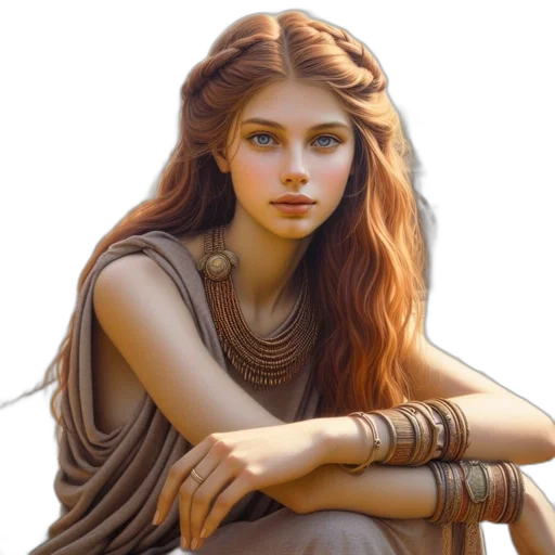 jewelry, dress, crown, face, fantasy art, photorealistic, concept art, oil painting transparent PNG cut-out