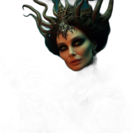 crown, creature, mask, hair, fantasy art, concept art, photorealistic, 3d render transparent PNG cut-out