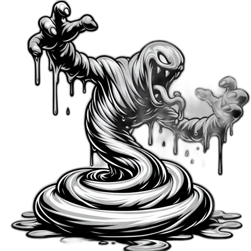 creature, concept art, comic book art, pixel art, fantasy art, underwater, monstrous, liquid-like transparent PNG cut-out