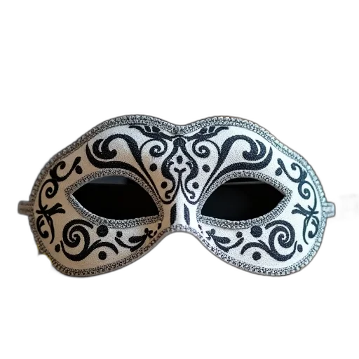 mask, jewelry, face, crown, 3d render, black, white, patterned transparent PNG cut-out