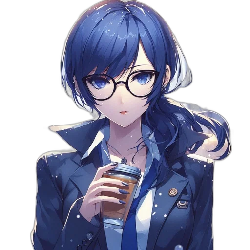 staff, food, jacket, face, anime, pixel art, vaporwave, cartoon transparent PNG cut-out