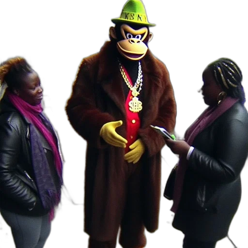 jacket, 3d render, three, individuals, shown, busy, street, one transparent PNG cut-out
