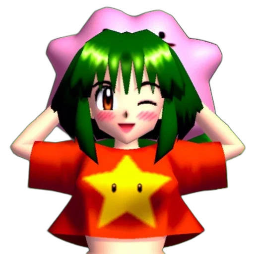 hat, dress, staff, crown, pixel art, 3d render, anime, vaporwave transparent PNG cut-out