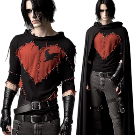 jacket, concept art, comic book art, 3d render, cyberpunk, dark, male, figure transparent PNG cut-out