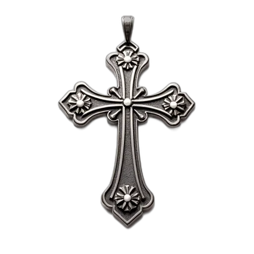 jewelry, sword, staff, silver, cross, pendant, intricate, designs transparent PNG cut-out