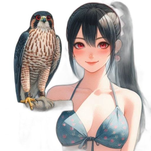animal, dress, jewelry, fantasy art, anime, photorealistic, concept art, red transparent PNG cut-out