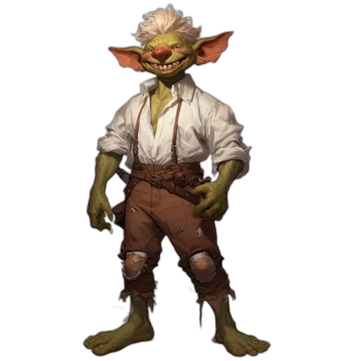staff, creature, concept art, fantasy art, pixel art, 3d render, earth tones, green-skinned transparent PNG cut-out