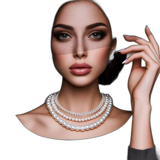 jewelry, face, crown, dress, photorealistic, 3d render, fantasy art, concept art transparent PNG cut-out