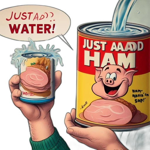 food, bottle, concept art, photorealistic, underwater, humorous, illustration, features transparent PNG cut-out