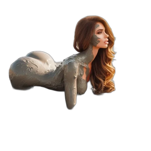 hair, creature, mask, concept art, photorealistic, 3d render, pixel art, woman transparent PNG cut-out