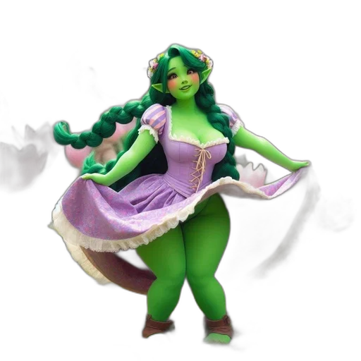 dress, staff, creature, concept art, 3d render, fantasy art, pixel art, green transparent PNG cut-out