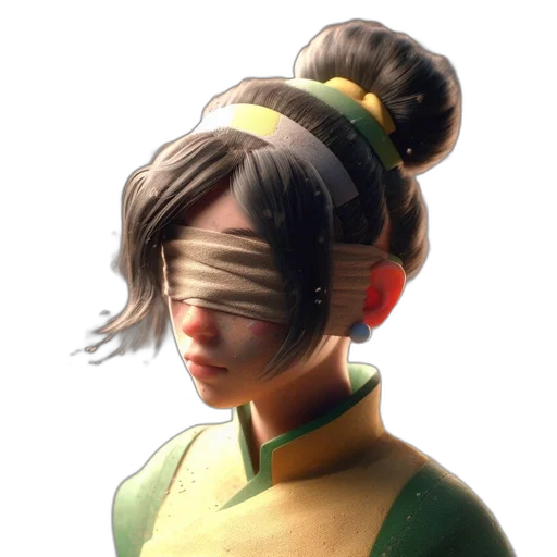staff, mask, face, hair, 3d render, concept art, photorealistic, fantasy art transparent PNG cut-out