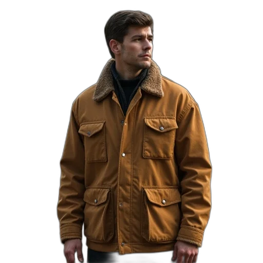 jacket, photorealistic, 3d render, earth tones transparent PNG cut-out