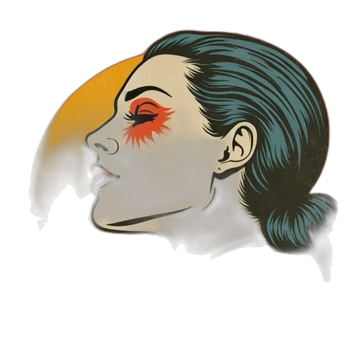 face, mask, hair, watercolor transparent PNG cut-out